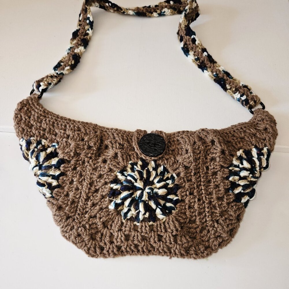 Crochet Brown Crossbody  Sling Bum Bag   SPECIAL SALE = LIMITED TIME